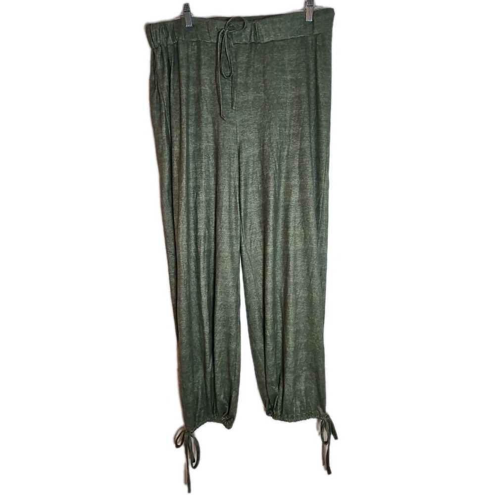 World Market Drawstring Lounge Jogger Pants & Hems Womens L/XL Green Heather
